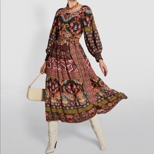 Alice + Olivia Celementina Boho Midi Dress NWT